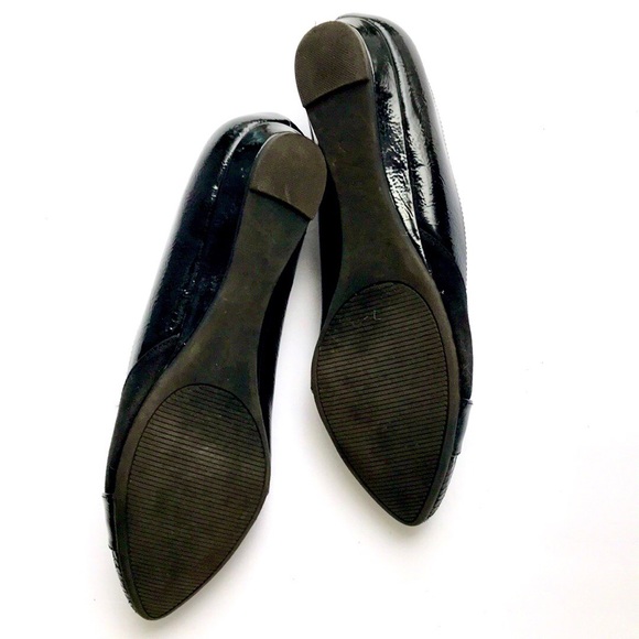 Coach & Four Patent Snake Suede Pointy Toe Flats - Picture 5 of 6